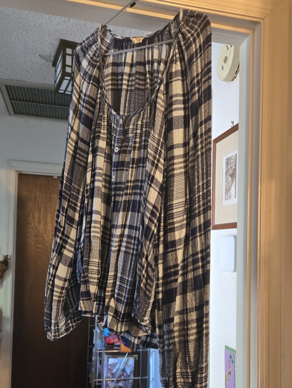 Women's Blacjk and White Plaid Shirt